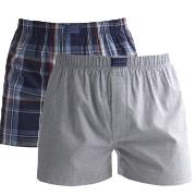 Gant 2P Boxer Woven Shorts Blå/Grå bomull XX-Large Herre