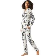 Schiesser Contemporary Nightwear Interlock Pyjama Svart/Hvit 38 Dame