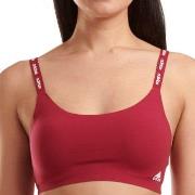 adidas BH BOS Micro Cut Free Scoop Lounge Bra Mørkrød   X-Large Dame