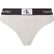 Calvin Klein Truser CK96 Cotton Thong Lysgrå bomull Small Dame