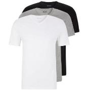 BOSS 3P V-Neck Classic T-shirt Hvit/Grå bomull Small Herre