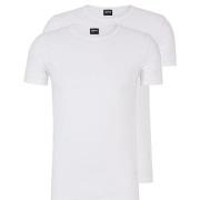 BOSS 2P Modern Round Neck T-shirt Hvit bomull Small Herre