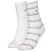Tommy Hilfiger Strømper 2P Coastal Stripe Tencel Socks Hvit m Rand Str...