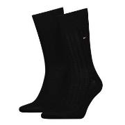 Tommy Hilfiger Strømper 2P Fil D Ecosse Rib Socks Svart Str 43/46 Herr...