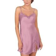 Lady Avenue Pure Silk Slip With Lace Rosa silke X-Large Dame