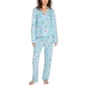 PJ Salvage Playful Prints Pyjama Lysblå m Mønst Large Dame