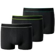 Schiesser 3P 95-5 Boxer Shorts Svart/Grønn bomull Small Herre