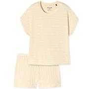 Schiesser Just Stripes Short Pyjamas Vanilje bomull 42 Dame