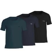 BOSS 3P Classic Cotton Solid T-Shirt Svart/Grønn bomull Small Herre