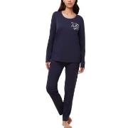 Triumph PK 03 Long Sleeve Pyjama Set Marine bomull 36 Dame