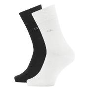 Calvin Klein Strømper 2P Carter Casual Flat Knit Sock Svart/Hvit Str 3...