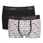 Sloggi 2P Men GO Movember Hipster Svart/Hvit bomull X-Large Herre