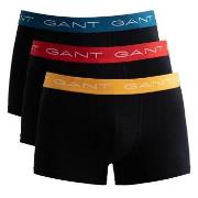 Gant 3P Cotton Stretch Trunks Colored Svart/Rød bomull Large Herre