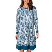 Lady Avenue Bamboo Longsleeve Nightdress Blå Mønster bomull XX-Large D...