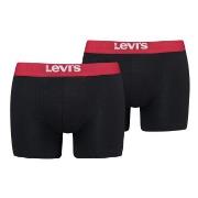 Levis 2P Men Solid Basic Boxer Brief Svart/Rød bomull Medium Herre