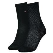 Tommy Hilfiger Strømper 2P Women Diamond Structure Socks Svart Str 35/...