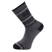 Trofe Knitted Patterned Wool Sock Strømper Grå Str 39/42 Dame