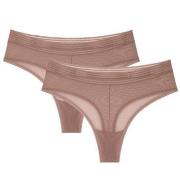 Triumph Truser 2P Tempting Sheer Highwaist String Beige polyester X-La...