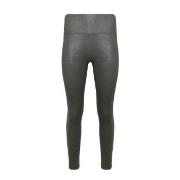 Magic Leather Look Legging Mørkgrørnn  Small Dame