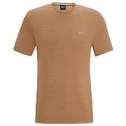 BOSS Rib T Shirt Brun bomull Medium Herre