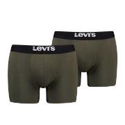 Levis 2P Men Solid Basic Boxer Brief Khaki bomull Small Herre