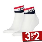 Levis Strømper 2P Mid Cut Stripe Socks Hvit Str 39/42