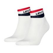 Levis Strømper 2P Mid Cut Stripe Socks Hvit Str 43/46