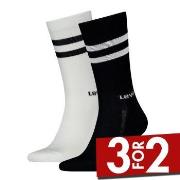 Levis Strømper 2P Regular Cut Stripe Socks Svart/Hvit Str 35/38