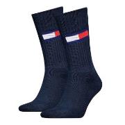 Tommy Men Uni TJ Flag Socks Strømper 2P Marine Str 35/38 Herre