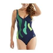 Damella Julia Basic Swimsuit Blå/Grønn 42 Dame