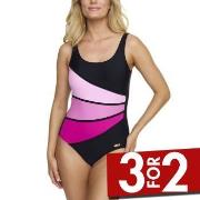 Damella Laura Chlorine Resistant Swimsuit Svart/Rosa 36 Dame