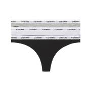 Calvin Klein Truser 3P Modern Logo Thongs Hvit/Grå bomull X-Large Dame