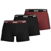 BOSS 3P Power BoxerBr Svart/Rød bomull Medium Herre