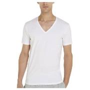 Calvin Klein 2P Modern Cotton Stretch V-neck Hvit bomull Small Herre