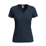 Stedman Classic V-Neck Women T-shirt Mørkblå bomull Medium Dame
