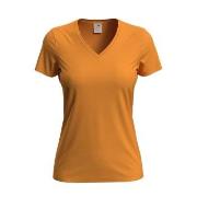 Stedman Classic V-Neck Women T-shirt Oransje bomull Small Dame