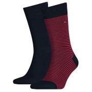 Tommy Hilfiger Strømper 2P Men Sock Stripe Rødstripet Str 43/46 Herre