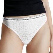 Calvin Klein Truser Lace Thong Hvit polyamid Large Dame