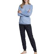 Calida Night Lovers Pyjama With Cuff Blå bomull X-Large Dame