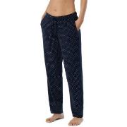 Schiesser Mix and Relax Jersey Long Lounge Pants Blå Mønster bomull 42...