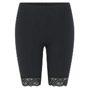 Decoy Mid-length Capri Leggings With Lace Svart økologisk bomull XX-La...