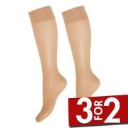 Decoy Strømper 2P Soft Lux 15 DEN Knee-high Socks Sand polyamid One Si...