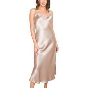 Lady Avenue Pure Silk Long Nightgown With Lace Perlhvit silke X-Small ...