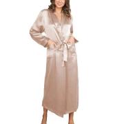 Lady Avenue Pure Silk Long Robe Perlhvit silke X-Small Dame