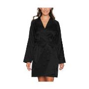 Lady Avenue Satin Short Kimono Svart Medium Dame