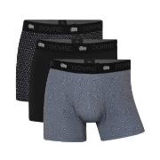 Dovre 3P Recycled Polyester Boxers Svart/Grå polyester Small Herre