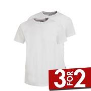 Jockey 2P Cotton Crew Neck T-Shirt Hvit bomull Small Herre