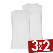 Jockey 2P Microfiber Athletic Shirt Hvit polyamid Small Herre