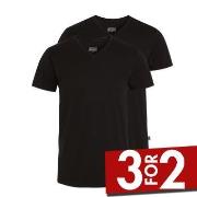 Jockey 2P V-Neck T-Shirt Svart bomull XX-Large Herre