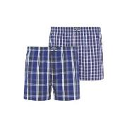 Jockey 2P Woven Boxer Shorts Marine Rutete bomull Small Herre